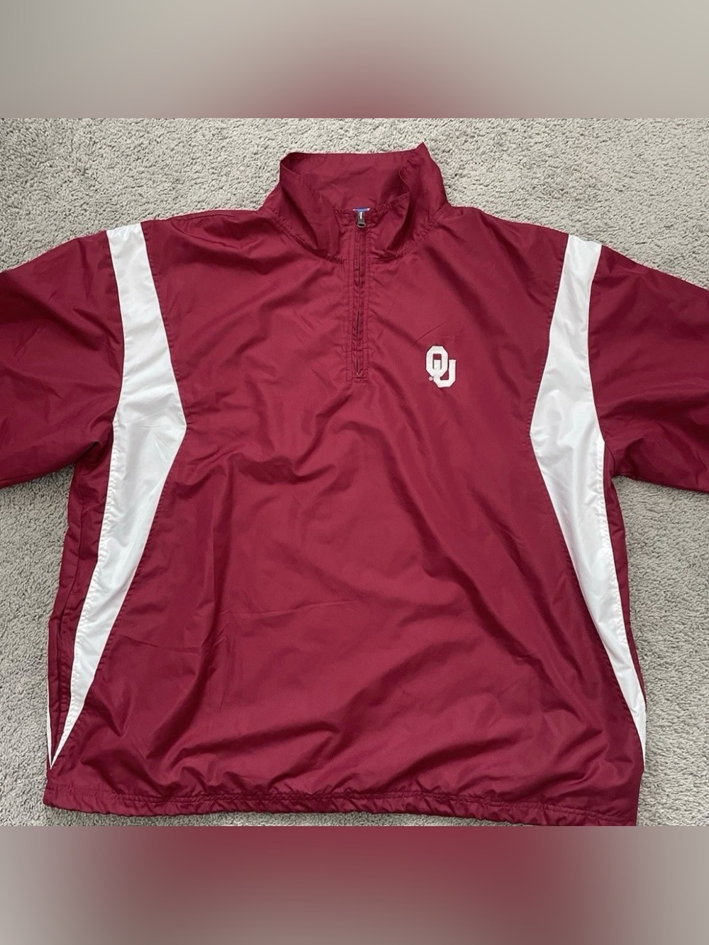 Oklahoma Sooners Men's Maroon & White Pullover Windbreaker XL